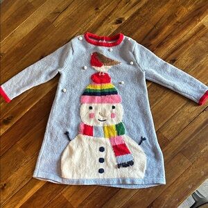 Baby Boden Snowman Dress